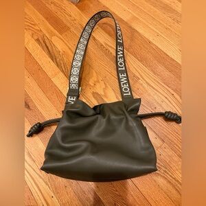 Loewe Medium Flamenco bag in dark khaki with anagram strap included